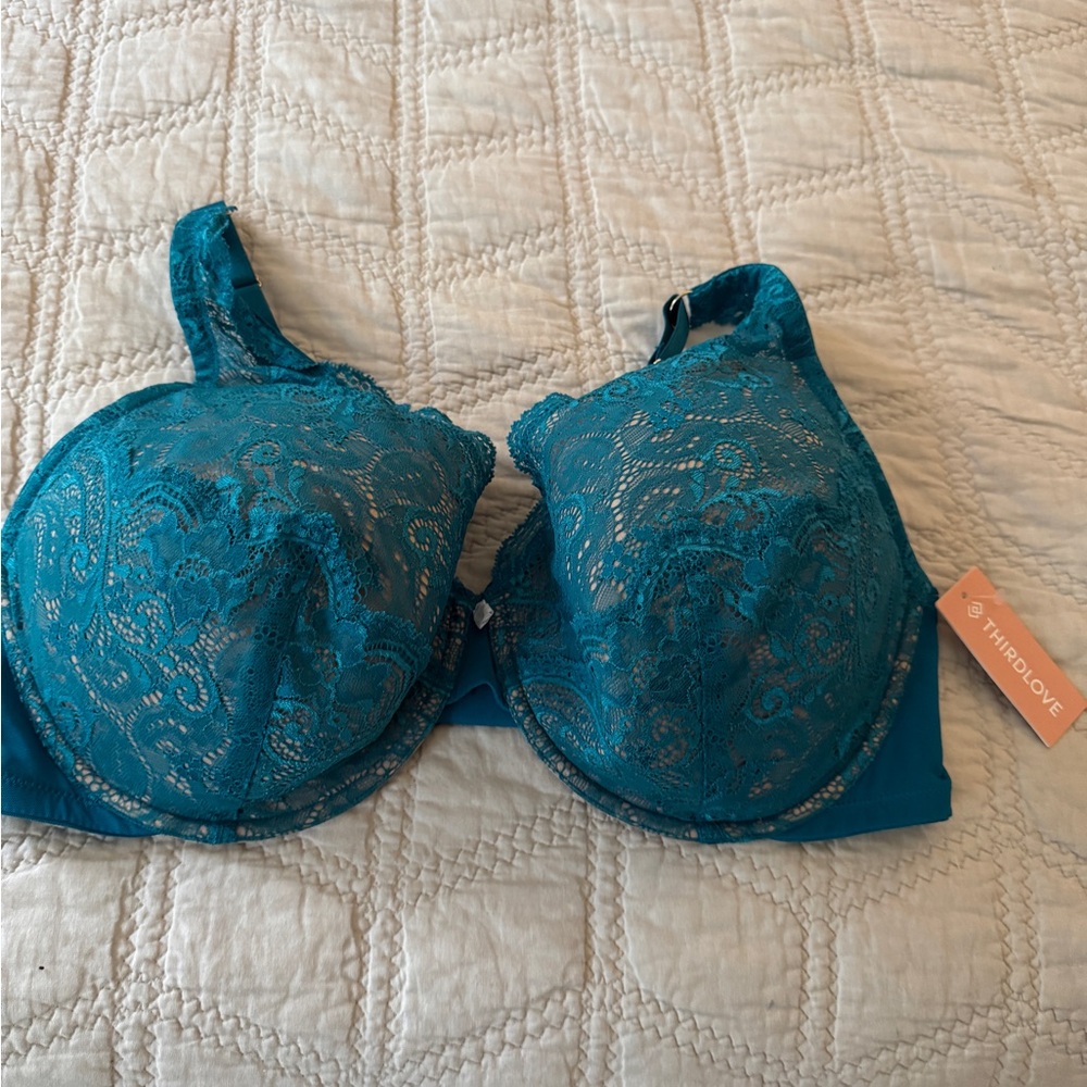 ThirdLove Teal Lace Bra Size 40E
